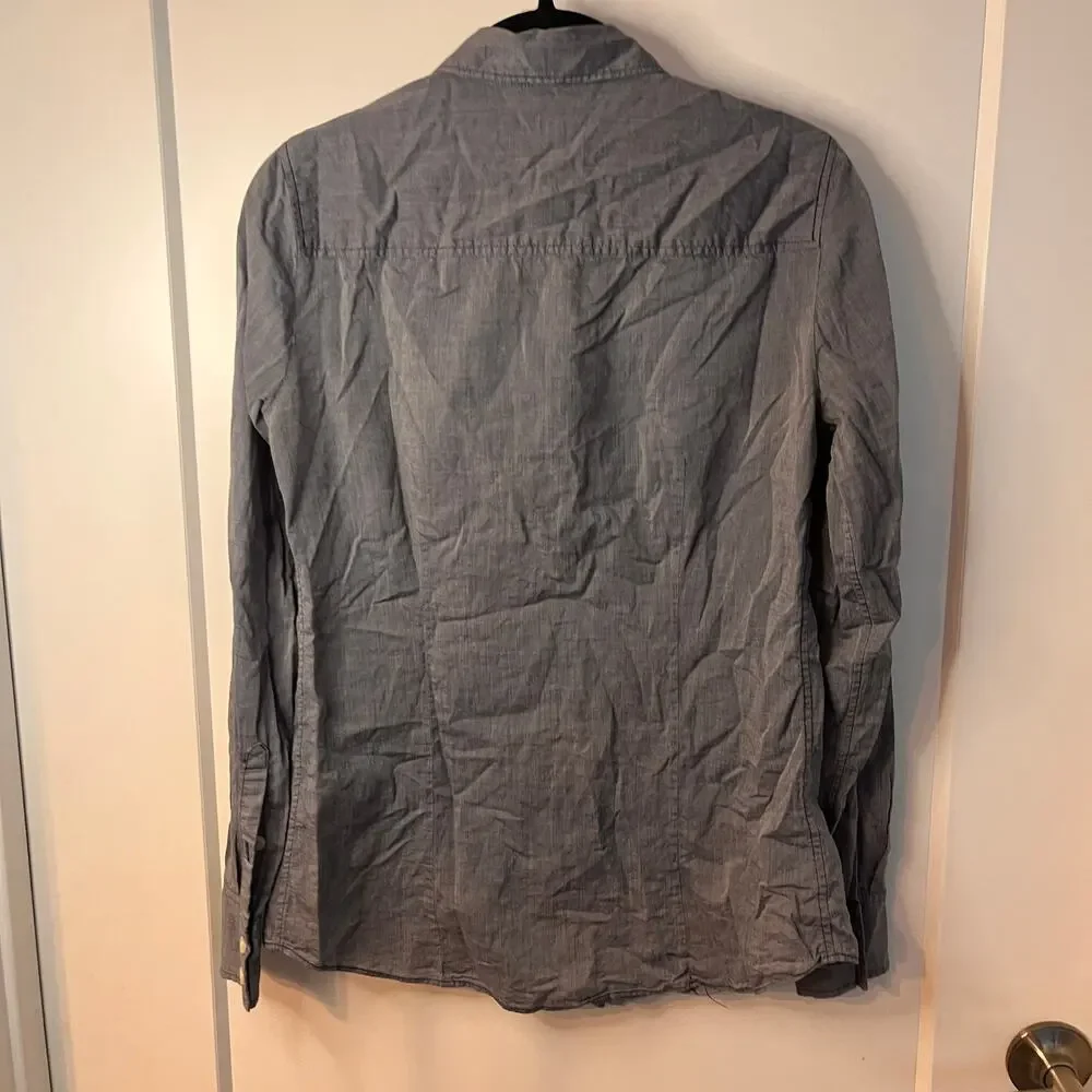 J. Crew Gray Roll-tab Long Sleeve Button Down Shirt Size XS